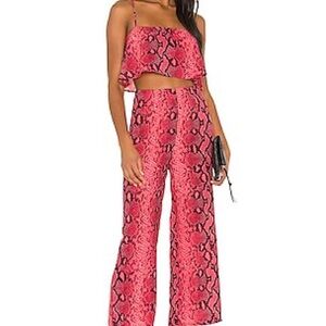 X DRAYA MICHELE ZOE CAMI PANT SET IN NEON PINK SNAKE